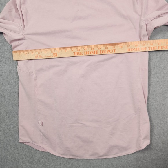 Lululemon Commission Shirt Mens Medium Button Front Pink Long Sleeve Stretch - Picture 10 of 11